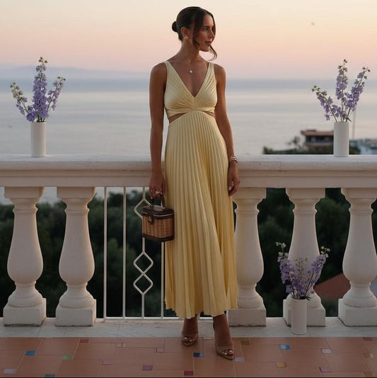 La Vire - Vamon | Ärmelloses Plissiertes Sommerkleid