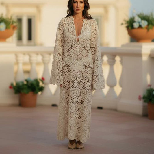 La Vire - Lemin | Langärmliges Durchbrochenes Sommerkleid