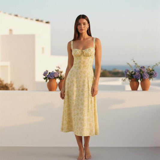 La Vire - Veran | A-linienförmiges Midilanges Trägerkleid